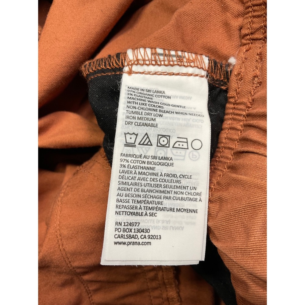 Prana woman's  Standard Fit Organic Cotton Stretch Pants Rust Orange Size Large - Picture 10 of 11